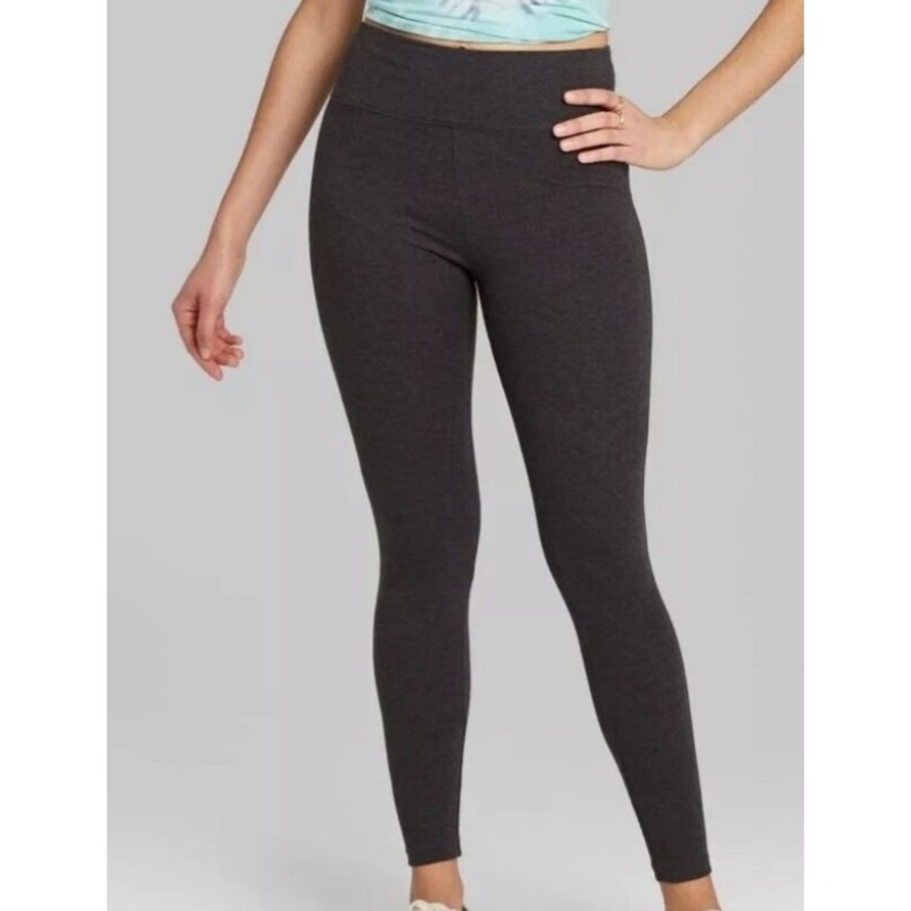 Women's High-Waisted Classic Leggings - Wild Fable Charcoal Gray XS